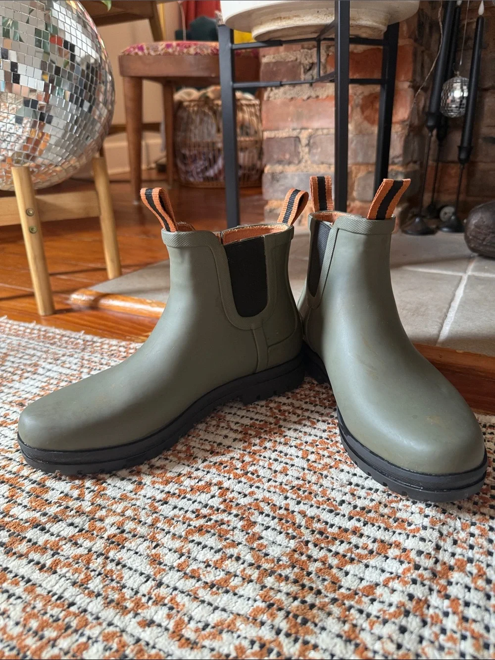 L.L. Bean Women’s Wellie Chelsea Boots in Olive Green
